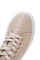 Women's Beige Leather Sneaker | Derimod