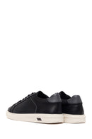 Erkek Siyah Bağcıklı Deri Sneaker | Derimod