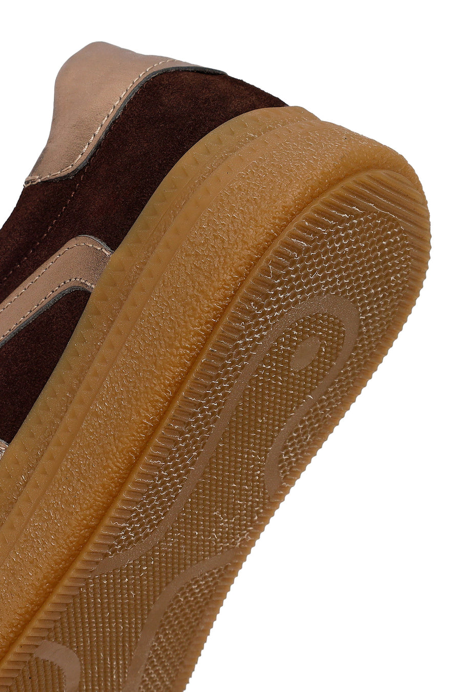 Woman Brown Lace-Up Charm Suede Leather Sneaker