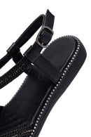 Woman Black Stone Sandals | Derimod