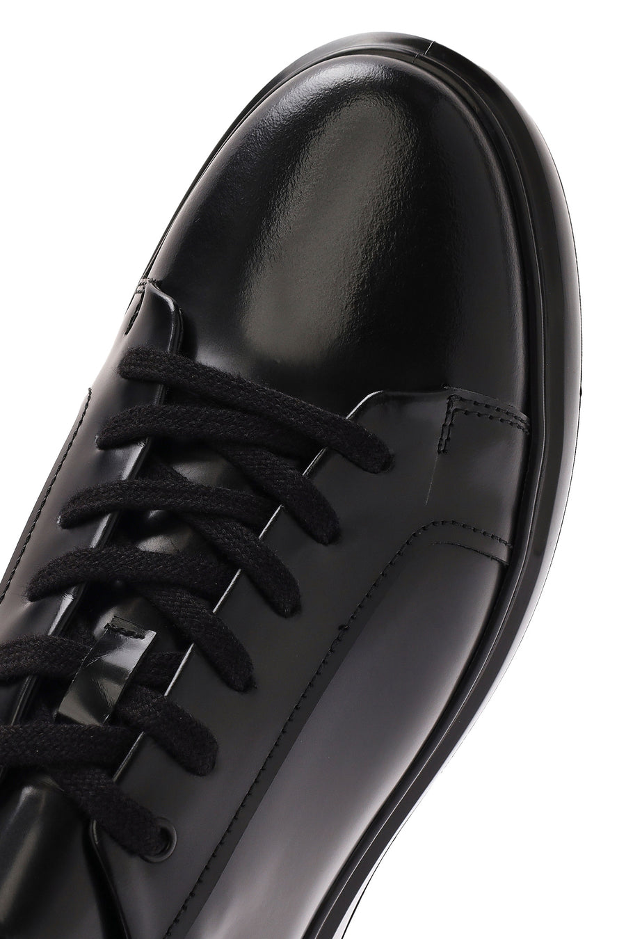 Men's Black Lace-up Leather Sneaker