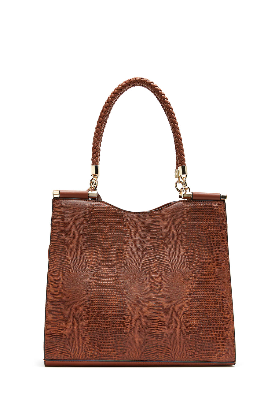 Women's Tan Snakeskin Patterned Shoulder Bag