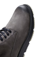 Men's Gray Nubuck Leather Zippered Casual Boots | Derimod