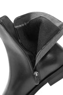 Women's Black Zippered Leather Boots | Derimod