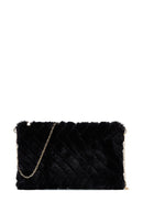 Women's Black Plush Portfolio Bag | Derimod