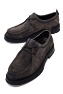 Male Gray Lace-Up Thick-Soled Suede Casual Shoes | Derimod