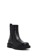 Woman Black Zip Closure Leather Boots | Derimod