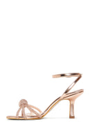 Women's Pink Ankle Strap Stone Heeled Sandals | Derimod