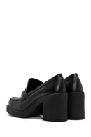 Women's Black Chunky Heel Loafers | Derimod