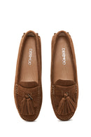 Women's Leather Suede Tassel Loafer | Derimod