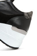 Women's Leather High Sole Sneaker | Derimod