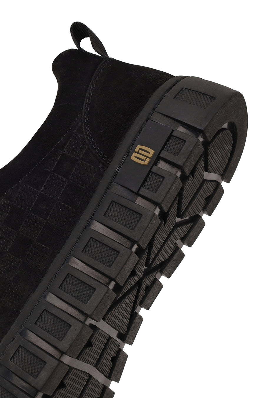 Erkek Siyah Bağcıklı Kalın Tabanlı Nubuk Deri Sneaker