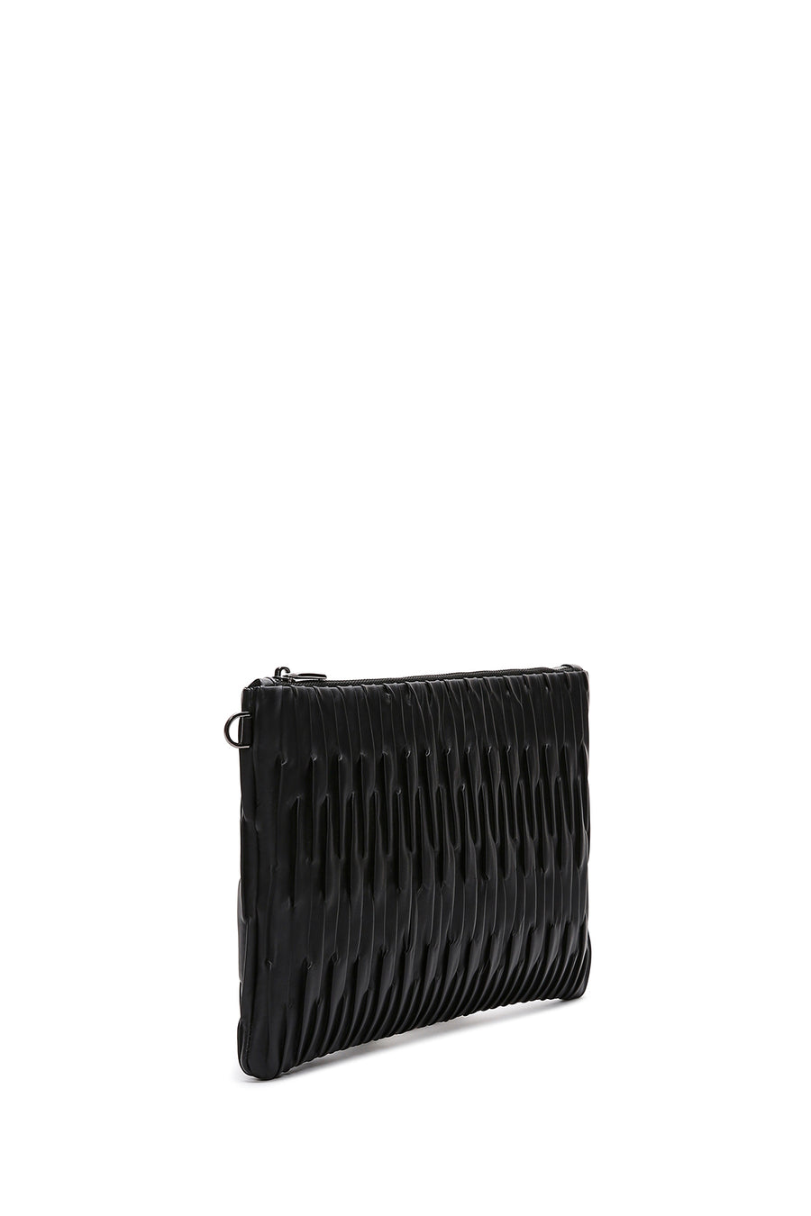 Women's Black Chain Strap Patterned Clutch Bag