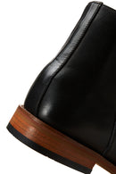 Men's Black Leather Zippered Classic Boots | Derimod