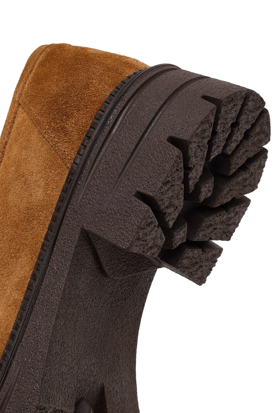 Kadın Taba Kalın Tabanlı Süet Deri Maskülen Loafer