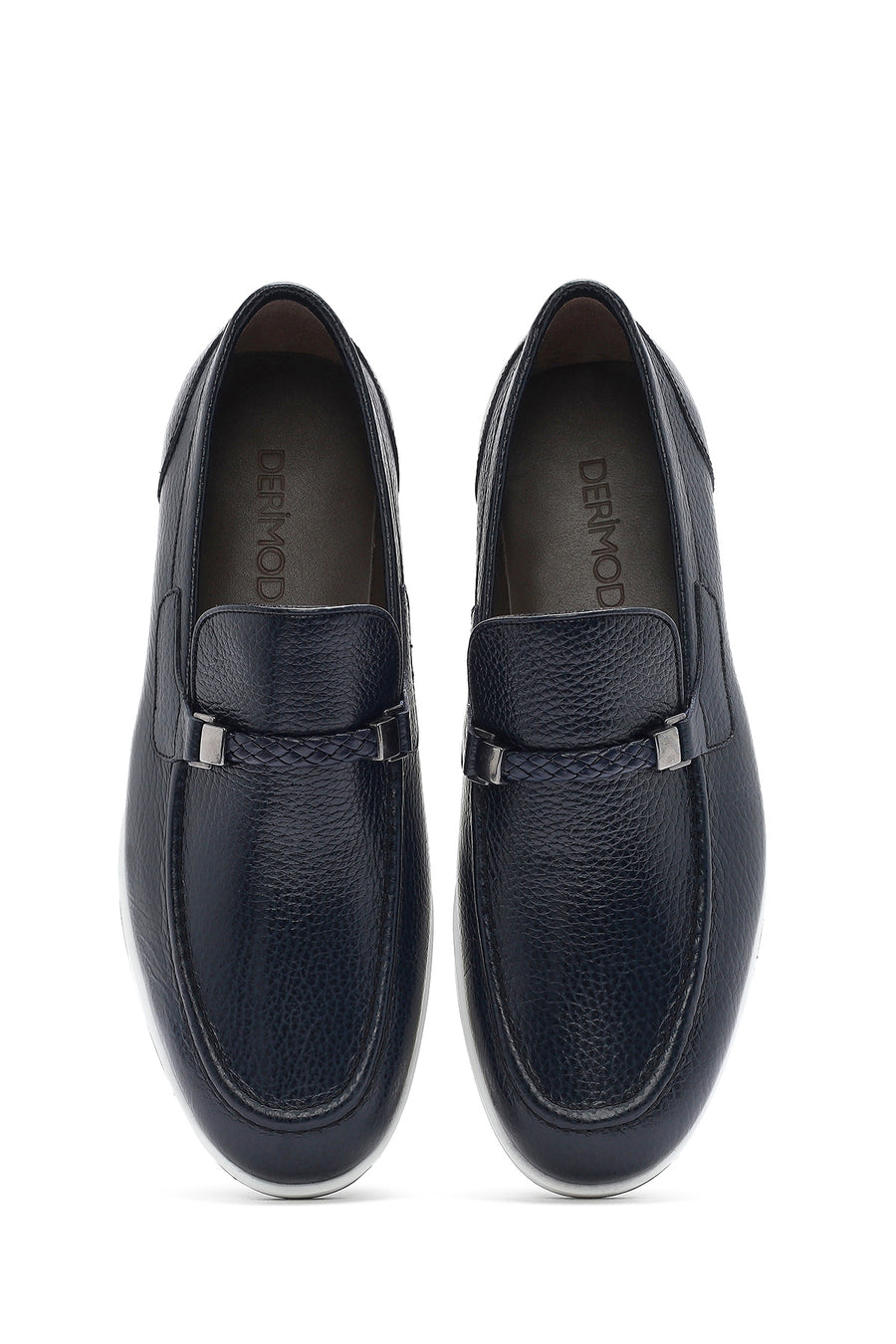 Erkek Lacivert Deri Casual Loafer