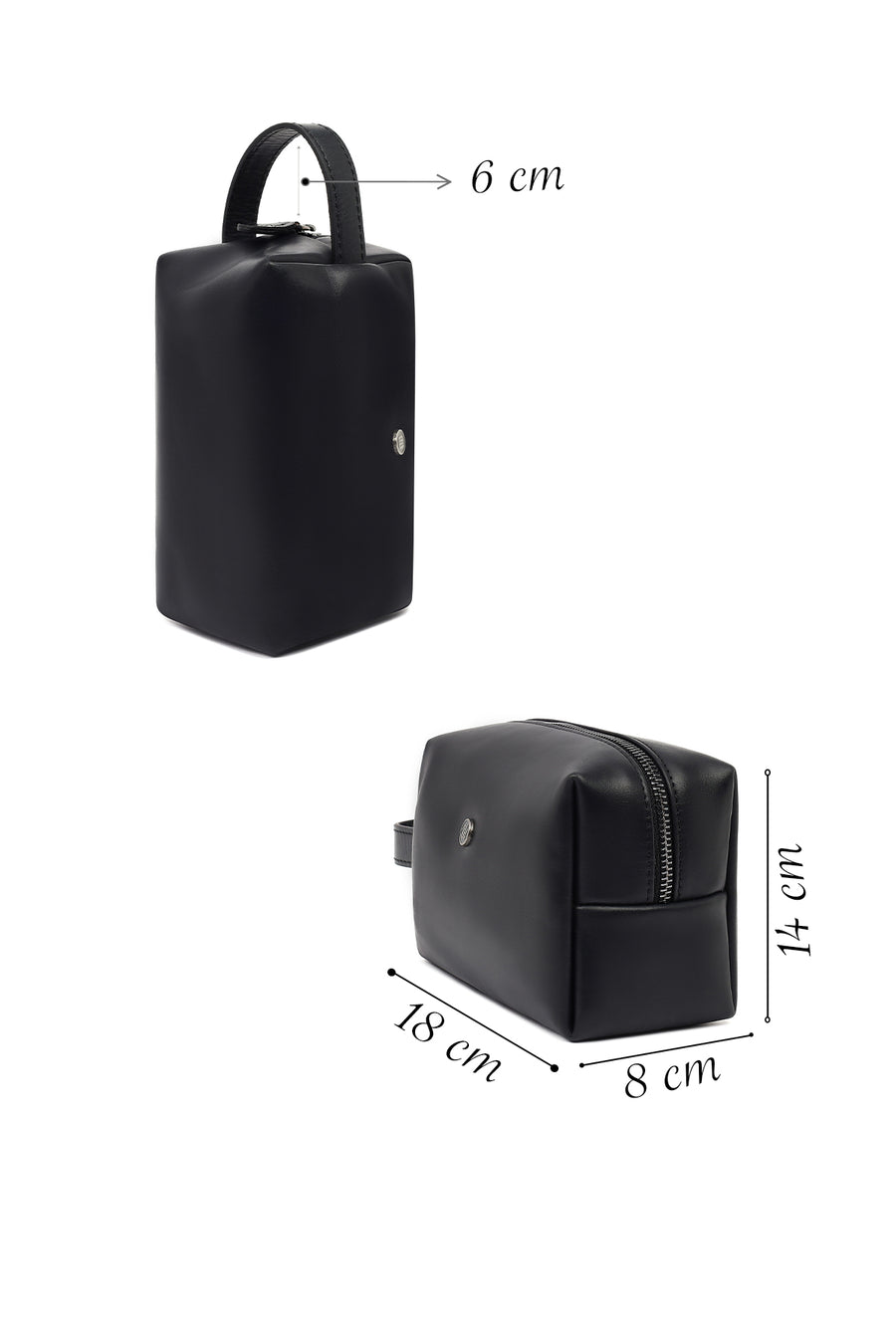 Men's Black Leather Mini Handbag
