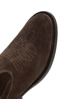 Women's Brown Suede Leather Cowboy Boots | Derimod