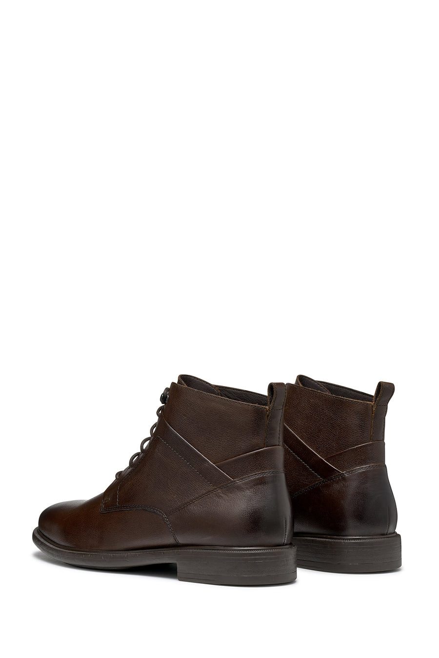 Geox Men's Brown Terence Lace-Up Leather Combat Boots