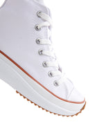 Women's White Thick Sole High Top Sneaker | Derimod