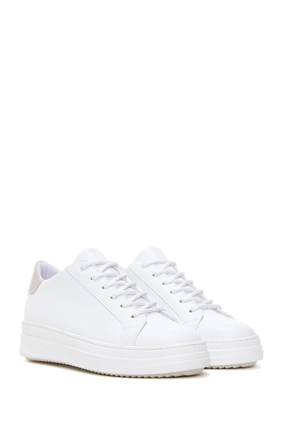 Women's White Lace-Up Sneaker