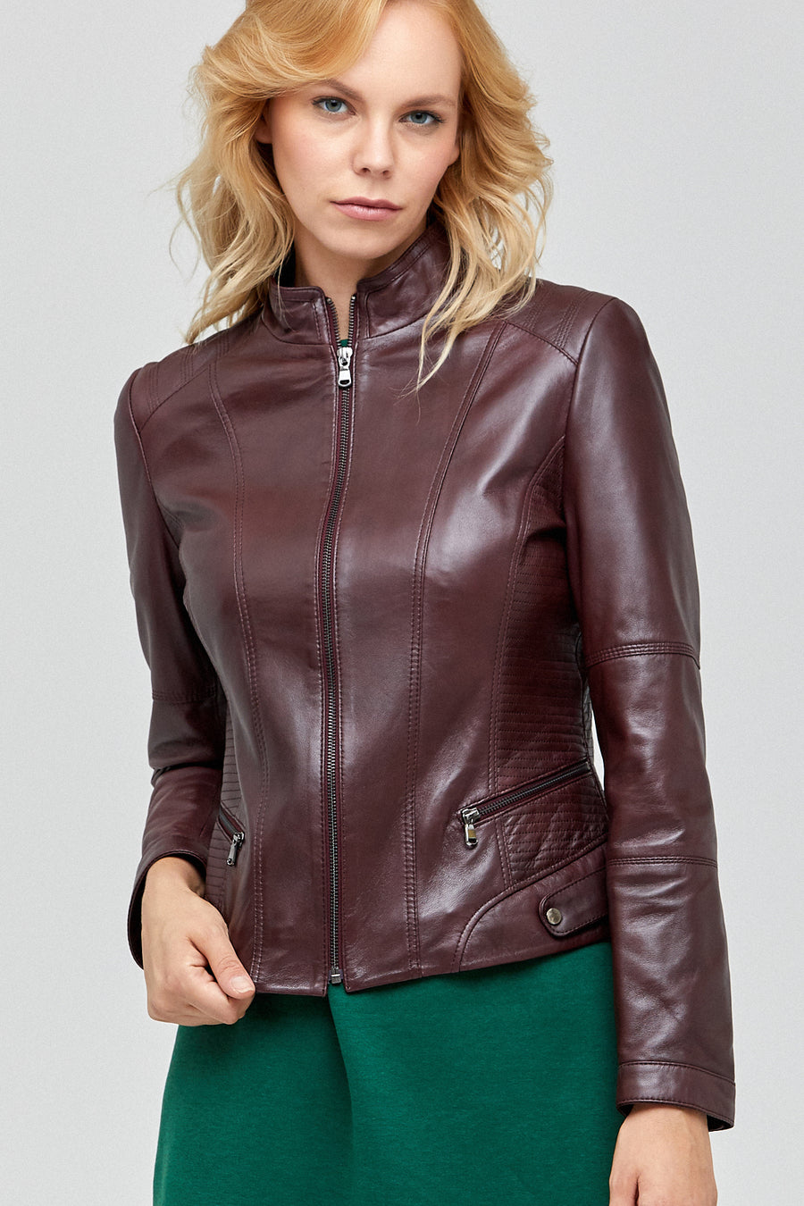 June Women's Leather Jacket 19WGE580847 | Derimod