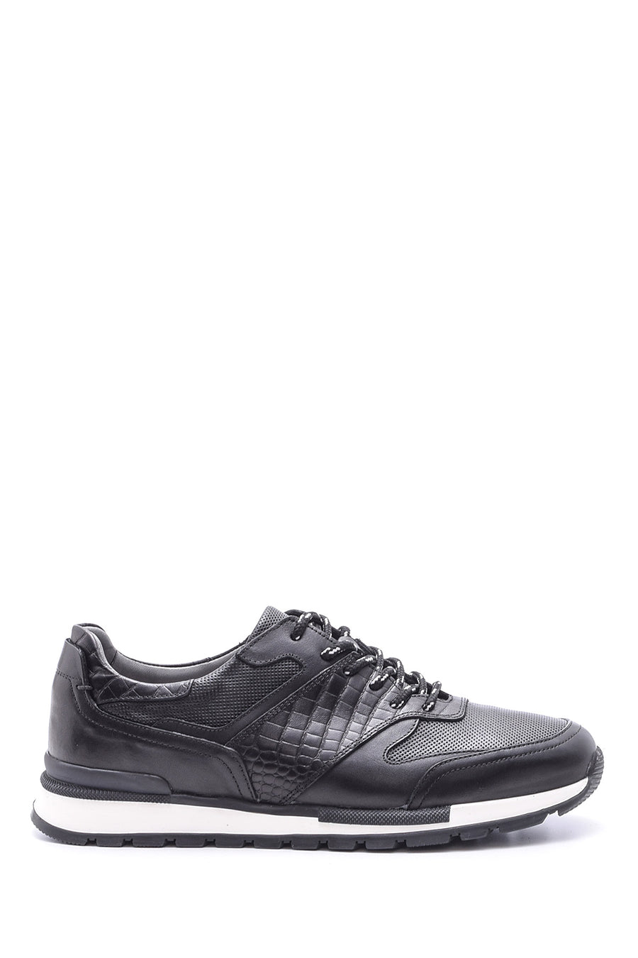 Men's Crocodile Detailed Leather Sneaker 19WFD306014 | Derimod