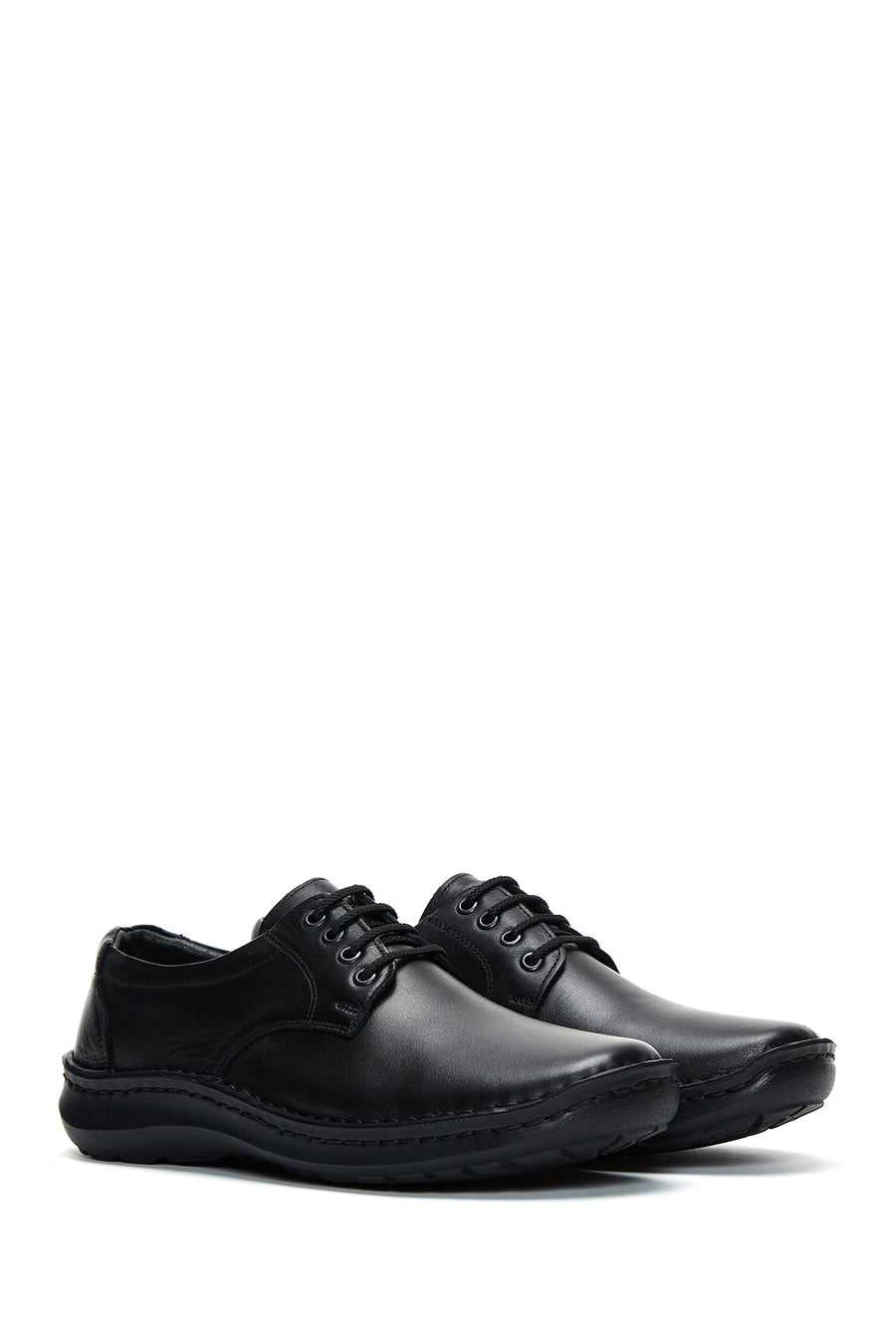 Men's Black Leather Casual Shoes