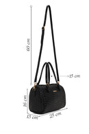 Woman Black Long-Strap Woven Shoulder Bag | Derimod