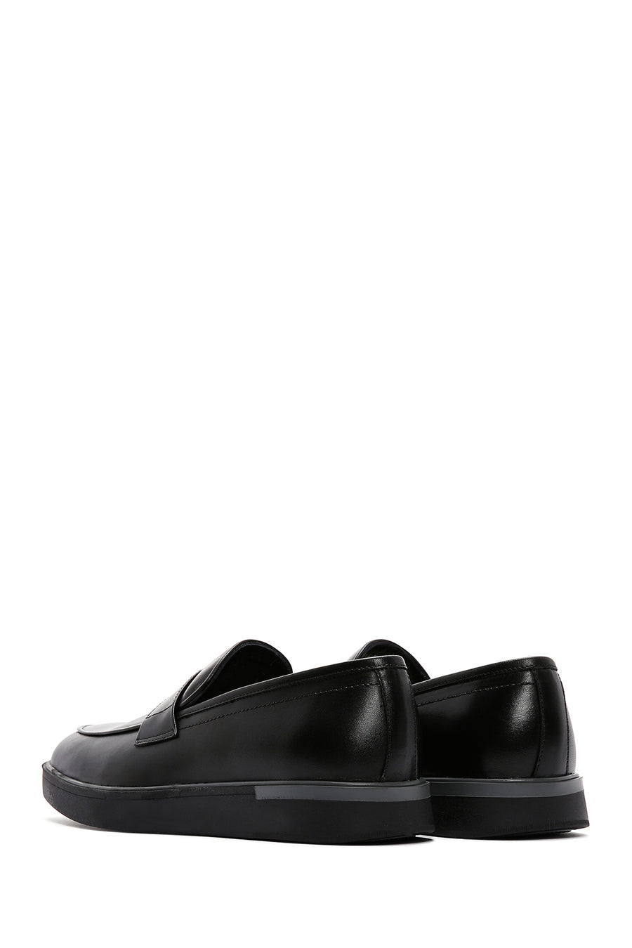 Men's Black Leather Casual Loafer