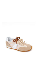 Women's Beige Lace-up Leather Sneaker | Derimod