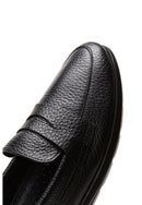 Women's Black Leather Comfort Loafer | Derimod