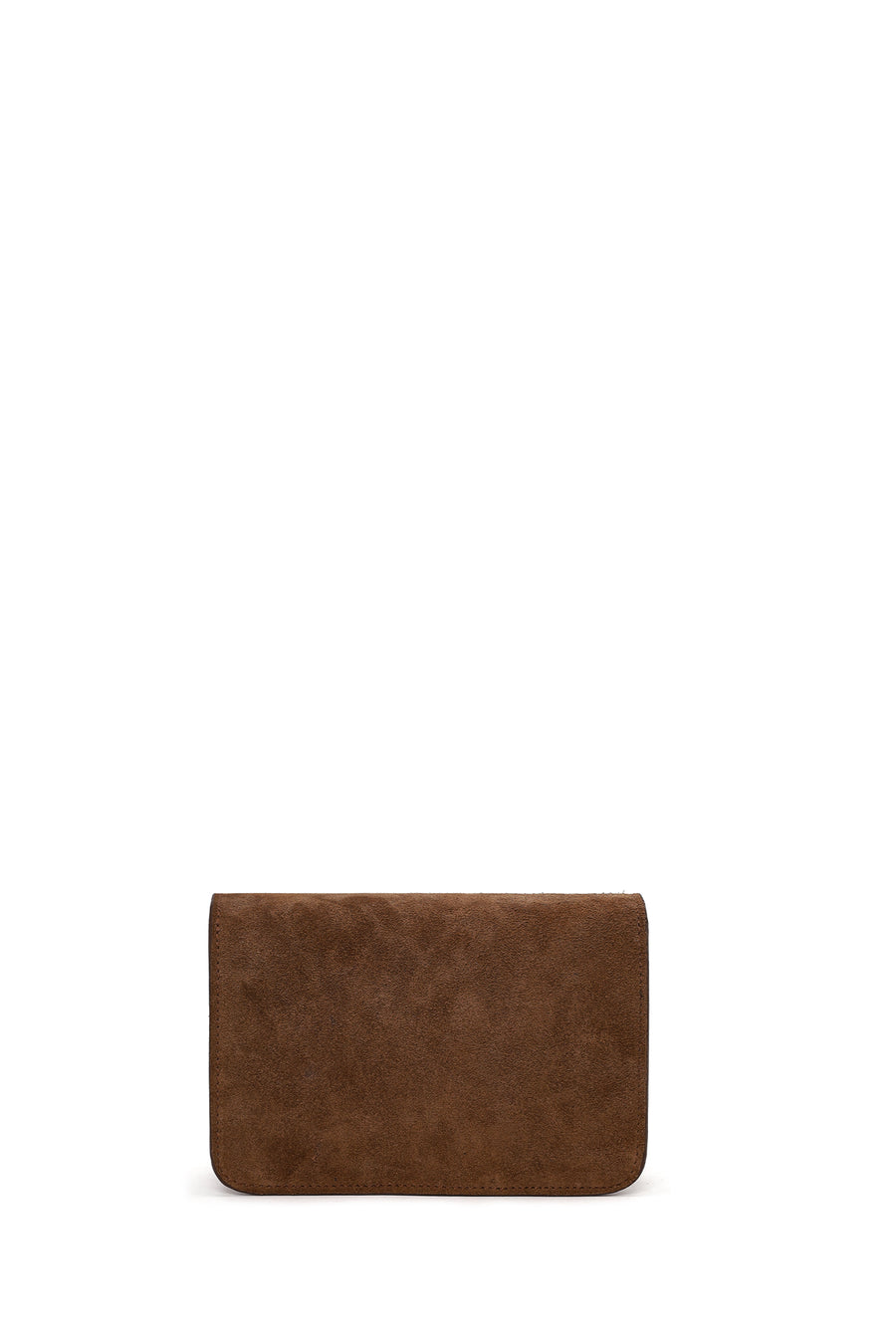 Woman Tan Long-Strap Suede Crossbody Bag