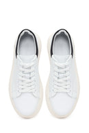Male White Lace-Up Thick Leather Sneaker | Derimod