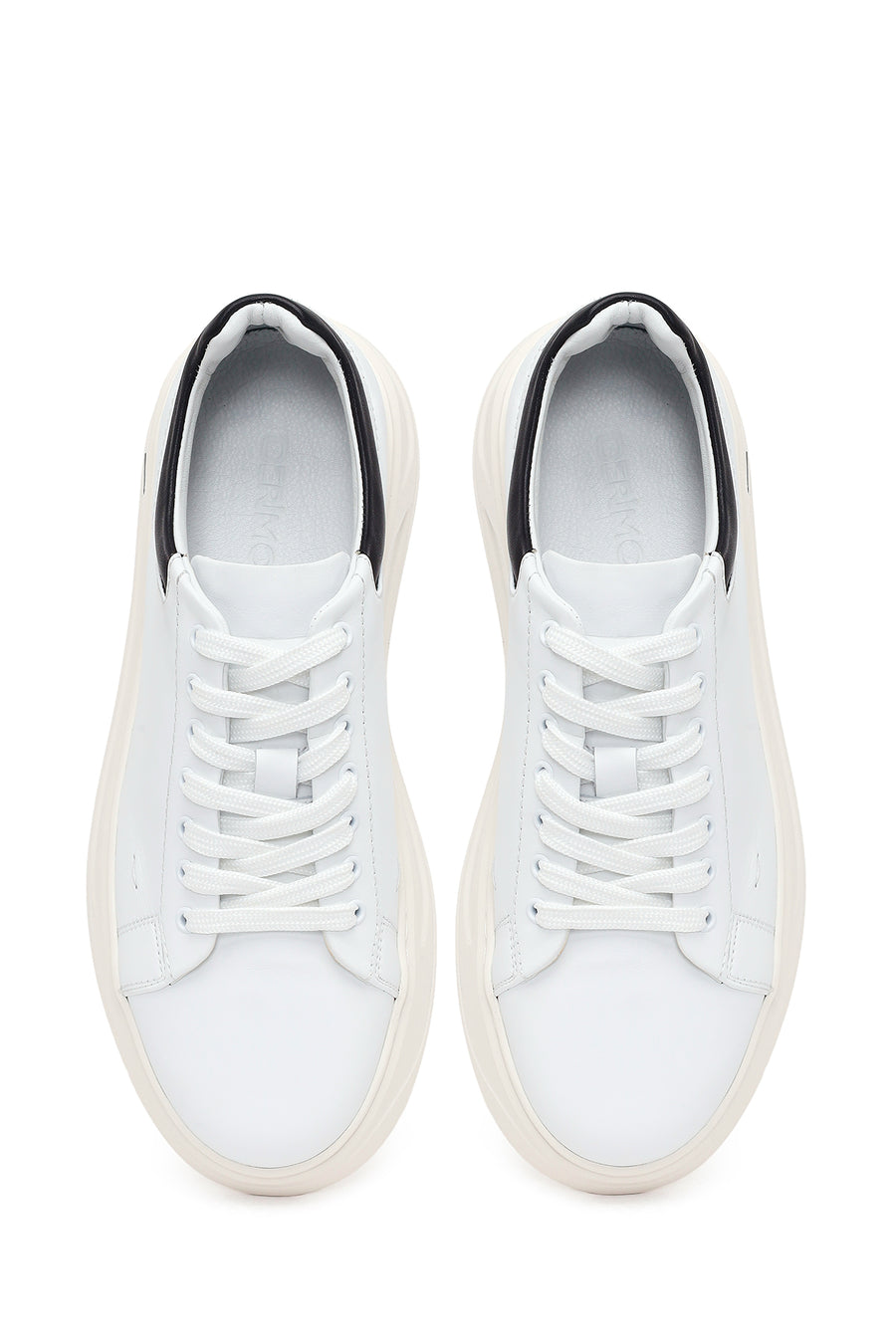 Male White Lace-Up Leather Sneaker