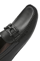 Men's Black Buckled Leather Loafer | Derimod