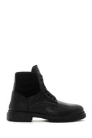 Men's Black Leather Zippered Casual Boots | Derimod