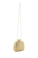 Women's Gold Chain Strap Mini Box Woven Evening Bag | Derimod