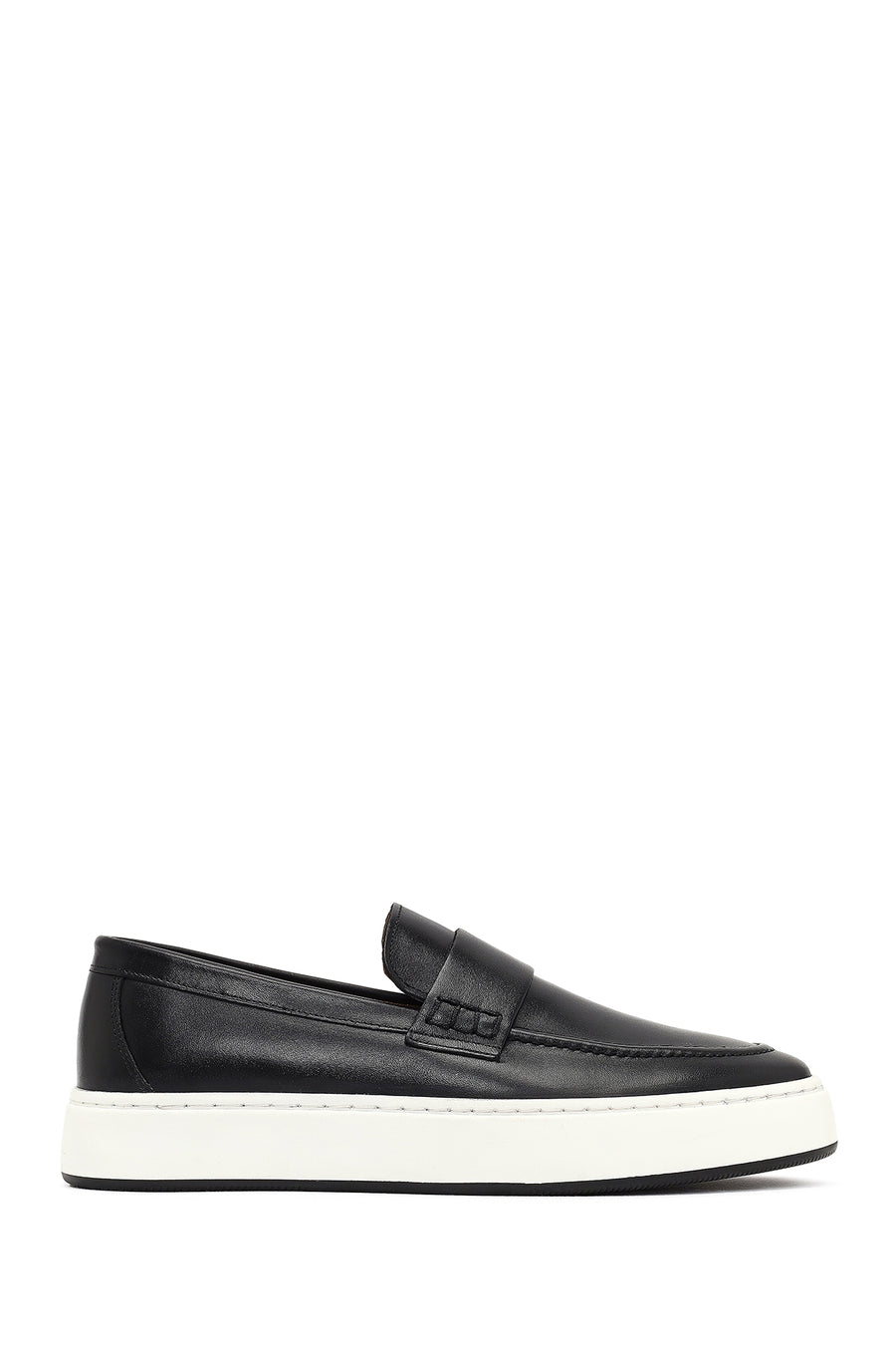 Male Black Thick-Soled Leather Loafer 25WFD622618 | Derimod