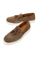Erkek Bej Püsküllü Süet Deri Casual Loafer | Derimod