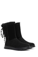 Women's Black Zippered Suede Boots | Derimod