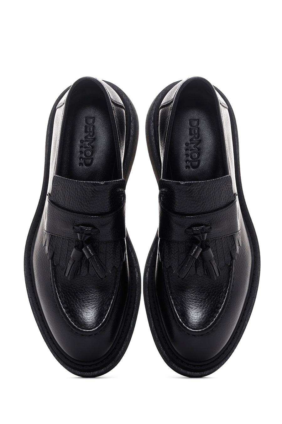 Men's Black Leather Tassel Loafer