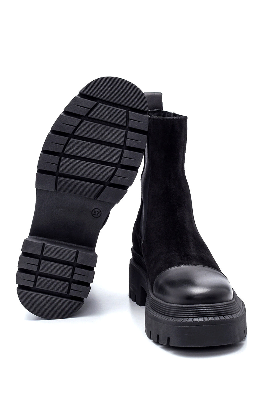 Women's Leather Thick Sole Chelsea Boots
