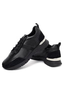 Woman Black Lace-Up Leather Sneaker | Derimod