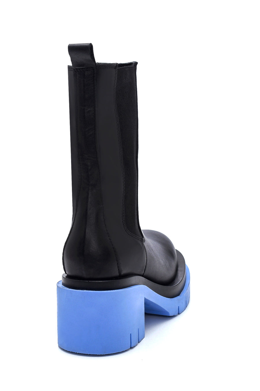 Women's Black Leather Heeled Chelsea Boots