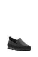Kadın Siyah Simli Deri Comfort Loafer | Derimod