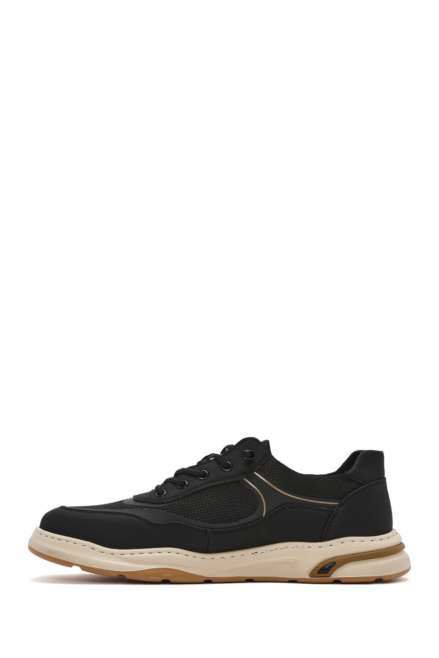 Men's Black Lace-up Leather Sneaker