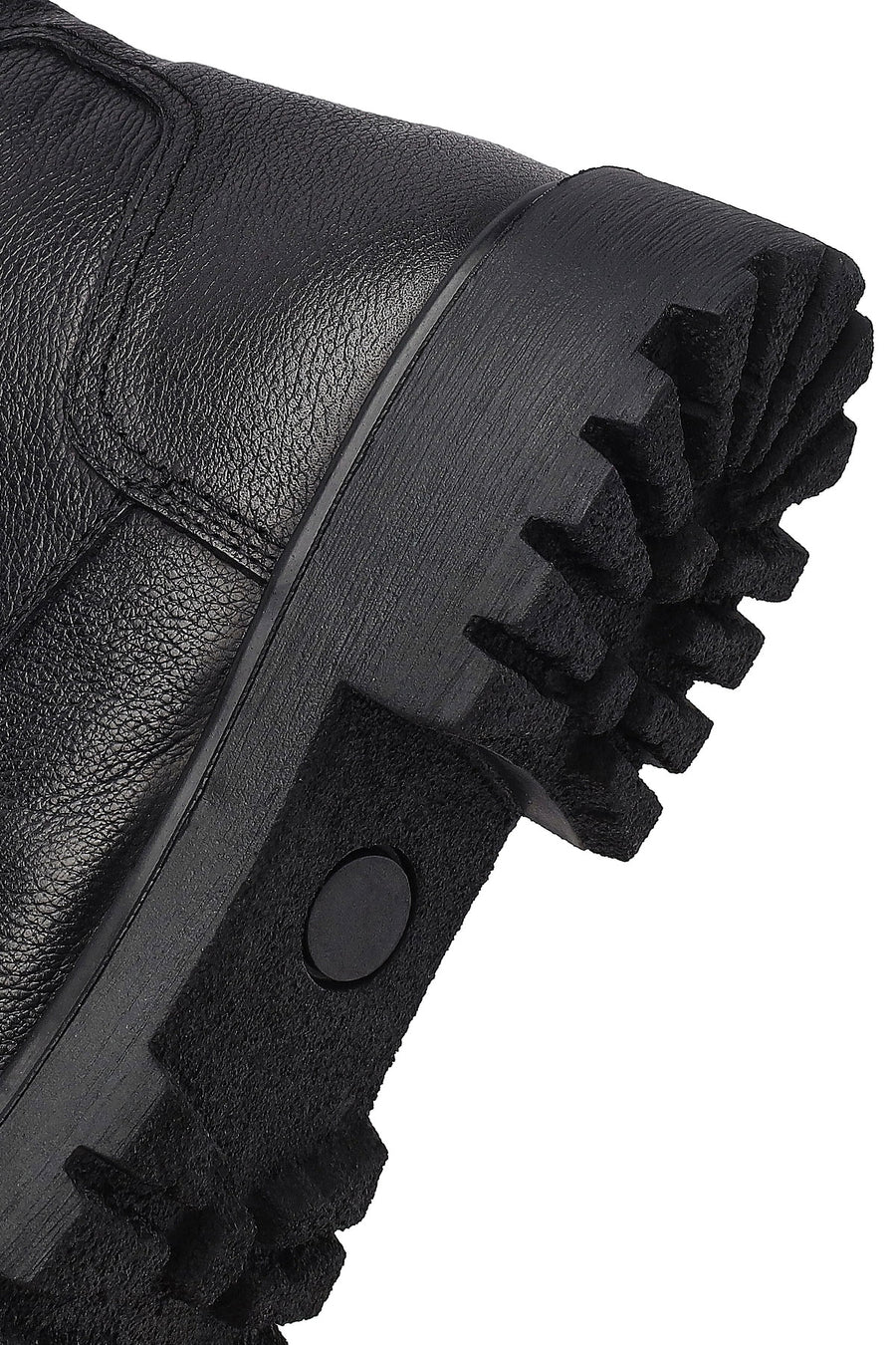 Male Black Zip Closure Leather Combat Boots
