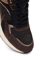Woman Brown Lace-Up Wedge Sneaker | Derimod