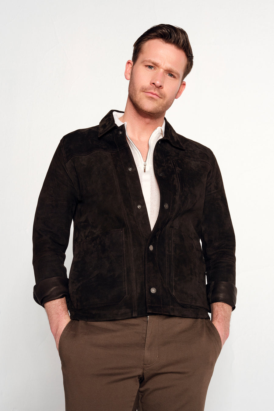 Shoe Male Brown Suede Shirt Jacket 26SGD660210 | Derimod